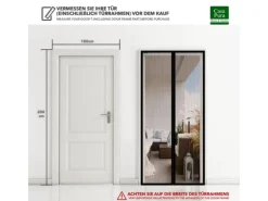 KARAT Fliegengitter Johnny Gestreift Klebemontage Klettverschluss 80 x 200 cm