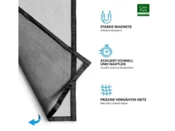 KARAT Fliegengitter Johnny Gestreift Klebemontage Klettverschluss 90 x 210 cm