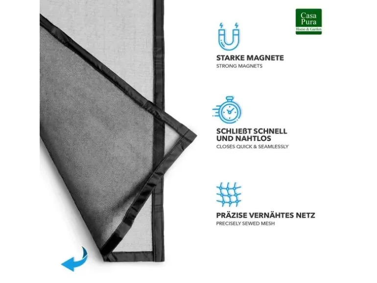 KARAT Fliegengitter Johnny Gestreift Klebemontage Klettverschluss 100 x 200 cm