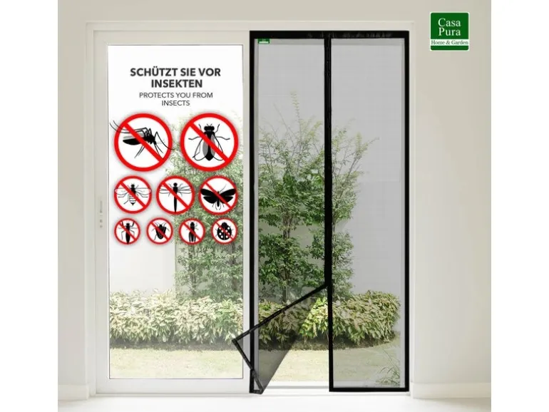 KARAT Fliegengitter Johnny Gestreift Klebemontage Klettverschluss 100 x 200 cm