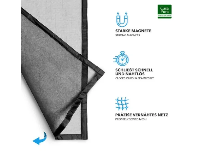 KARAT Fliegengitter Johnny Gestreift Klebemontage Klettverschluss 100 x 210 cm