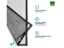 KARAT Fliegengitter Sam Gestreift Klebemontage Klettverschluss 80 x 210 cm