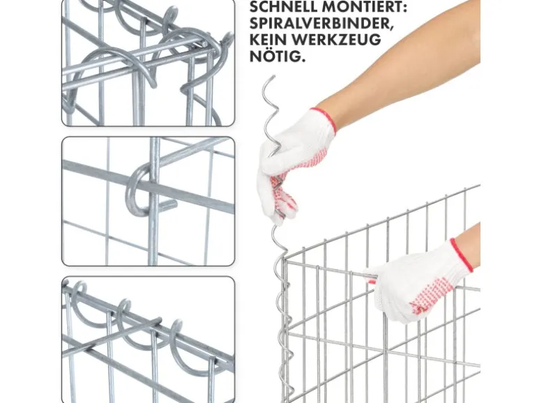 KARAT Gabionenkorb Lenox Steinkorb Zaun Sichtschutz Verzinkt 100 x 50 x 50 cm