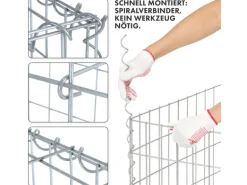 KARAT Gabionenkorb Lenox Steinkorb Zaun Sichtschutz Verzinkt 100 x 90 x 30 cm