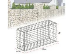 KARAT Gabionenkorb Lenox Steinkorb Zaun Sichtschutz Verzinkt 100 x 50 x 30 cm