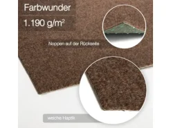 Karat Rasenteppich Farbwunder PRO Zuschnitt Kunstrasen 133 x 150 cm Braun