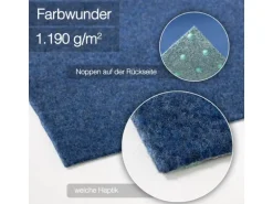 Karat Rasenteppich Farbwunder PRO Zuschnitt Kunstrasen 100 x 100 cm Blau