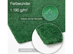 Karat Rasenteppich Farbwunder PRO Zuschnitt Kunstrasen 100 x 1000 cm Grün