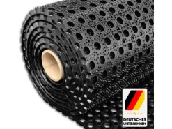 KARAT Ringgummimatte Octo Door - Recyclebare Gummiringmatte Wabenmatte Schwarz - 40 x 60 x 2,3 cm