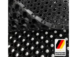 KARAT Ringgummimatte Octo Door - Recyclebare Gummiringmatte Wabenmatte Schwarz - 100 x 100 x 2,3 cm
