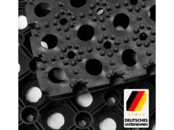 KARAT Ringgummimatte Octo Door - Recyclebare Gummiringmatte Wabenmatte Schwarz - 100 x 100 x 2,3 cm