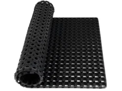 KARAT Ringgummimatte Octo Door - Recyclebare Gummiringmatte Wabenmatte Schwarz - 100 x 550 x 2,3 cm