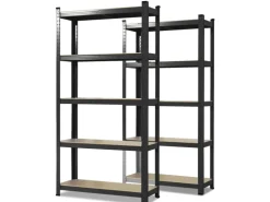 KARAT Schwerlastregal Lakota 2er Set Traglast bis 875 kg Schwarz 200 x 100 x 50 cm