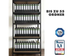 KARAT Schwerlastregal Lakota 2er Set Traglast bis 875 kg Schwarz 200 x 100 x 50 cm