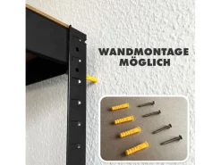 KARAT Schwerlastregal Lakota 2er Set Traglast bis 875 kg Schwarz 200 x 100 x 50 cm