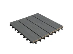 KARAT WPC Klickfliese Classic Wetterbeständige Terrassenfliese Grau 30 x 30 cm