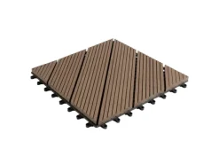 KARAT WPC Klickfliese Classic Wetterbeständige Terrassenfliese Dunkelbraun 30 x 30 cm