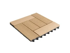 KARAT WPC Klickfliese Classic Wetterbeständige Terrassenfliese Teak 30 x 30 cm