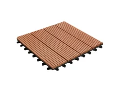 KARAT WPC Terrassenfliesen Royal Wetterfest 30 x 30 cm Hellbraun 11er-Set 1 m²