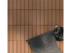 KARAT WPC Terrassenfliesen Royal Wetterfest 30 x 30 cm Hellbraun 11er-Set 1 m²