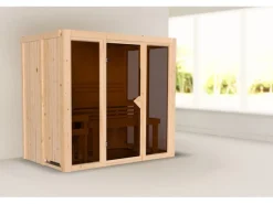 Karibu Ganzglasfront für Sauna Vaira 3 Naturbelassen