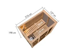 Karibu Ganzglasfront für Sauna Vaira 3 Naturbelassen