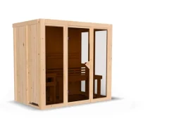 Karibu Ganzglasfront für Sauna Vaira 3 Naturbelassen