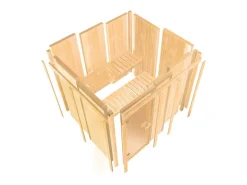 Karibu Ganzglasfront für Sauna Vaira 3 Naturbelassen