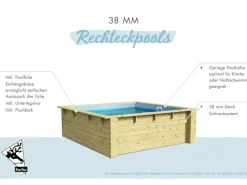 Karibu Massivholzpool Pool Minipool Kesseldruckimprägniert 78 x 192,1 x 192,1 cm