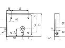 Kastenriegelschloss für Profilzylinder