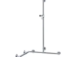 Keuco Handlauf Plan Care 34915 Silber eloxiert mit Brausestange 1079/1079/1263mm