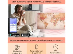 Klarstein Wonderwall Air Art Smart Infrarotheizung 120x60 cm 700 W Wandinstallation App-Steuerung Motiv Weltkarte Weiß
