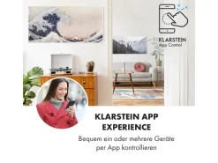 Klarstein Wonderwall Air Art Smart Infrarotheizung 120x60 cm 700 W Wandinstallation App-Steuerung Motiv Wellen Weiß