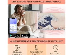 Klarstein Wonderwall Air Art Smart Infrarotheizung 120x60 cm 700 W Wandinstallation App-Steuerung Motiv Wellen Weiß