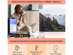 Klarstein Wonderwall Air Art Smart Infrarotheizung 80x60 cm 500 W Wandmontage App-Steuerung Motiv Berg Weiß