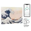 Klarstein Wonderwall Air Art Smart Infrarotheizung 80x60 cm 500 W Wandmontage App-Steuerung Motiv Welle Weiß