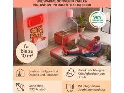Klarstein Wonderwall Air Art Smart Infrarotheizung 80x60 cm 500 W Wandmontage App-Steuerung Motiv Marmor Weiß