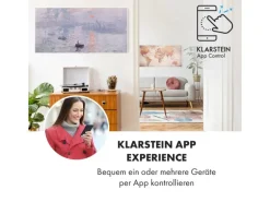 Klarstein Wonderwall Air Art Smart Infrarotheizung 120x60 cm 700 W Wandinstallation App-Steuerung Motiv Sonnenaufgang Weiß
