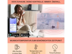 Klarstein Wonderwall Air Art Smart Infrarotheizung 120x60 cm 700 W Wandinstallation App-Steuerung Motiv Sonnenaufgang Weiß