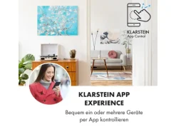 Klarstein Wonderwall Air Art Smart Infrarotheizung 80x60 cm 500 W Wandmontage App-Steuerung Motiv Blüten Weiß