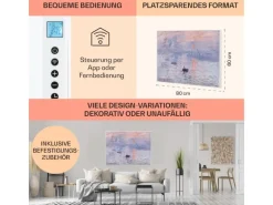 Klarstein Wonderwall Air Art Smart Infrarotheizung 80x60 cm 500 W Wandmontage App-Steuerung Motiv Sonnenaufgang Weiß