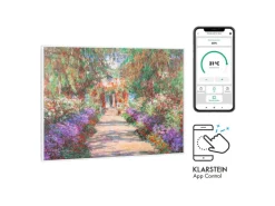 Klarstein Wonderwall Air Art Smart Infrarotheizung 80x60 cm 500 W Wandmontage App-Steuerung Motiv Gartenweg Weiß