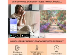 Klarstein Wonderwall Air Art Smart Infrarotheizung 80x60 cm 500 W Wandmontage App-Steuerung Motiv Gartenweg Weiß