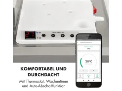 Klarstein Wonderwall Smart Infrarotheizung 100x120 cm Smart-Steuerung App Wandmontage LED-Display 1200 W Wochentimer IP24 Weiß