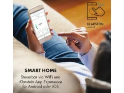 Klarstein Wonderwall Smart Infrarotheizung 100x30 cm Smart-Steuerung App Wandmontage LED-Display 1200 W Wochentimer IP24 Weiß