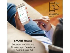 Klarstein Wonderwall Smart Infrarotheizung 60x100 cm Smart-Steuerung App Wandmontage LED-Display 600 W Wochentimer IP24 Weiß