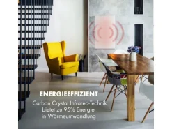 Klarstein Wonderwall Smart Infrarotheizung 60x100 cm Smart-Steuerung App Wandmontage LED-Display 600 W Wochentimer IP24 Weiß
