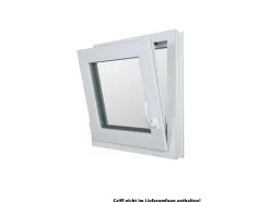 KM Meeth Kunststofffenster CL7 Weiß 75 cm x 120 DIN links Uw-Wert 0,90