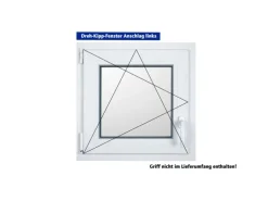 KM Meeth Kunststofffenster CL7 Weiß 75 cm x 120 DIN links Uw-Wert 0,90