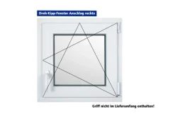 KM Meeth Kunststofffenster CL7 Weiß 100 cm x 50 DIN rechts Uw-Wert 0,90
